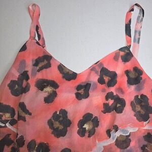 THE PYRAMID COLLECTION Size 3X Pink Tank Top Leopard Print -1392